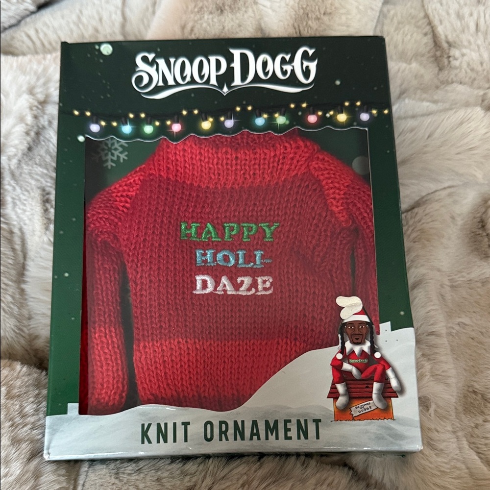 Snoop on the Stoop Red Knit Sweater Ornament